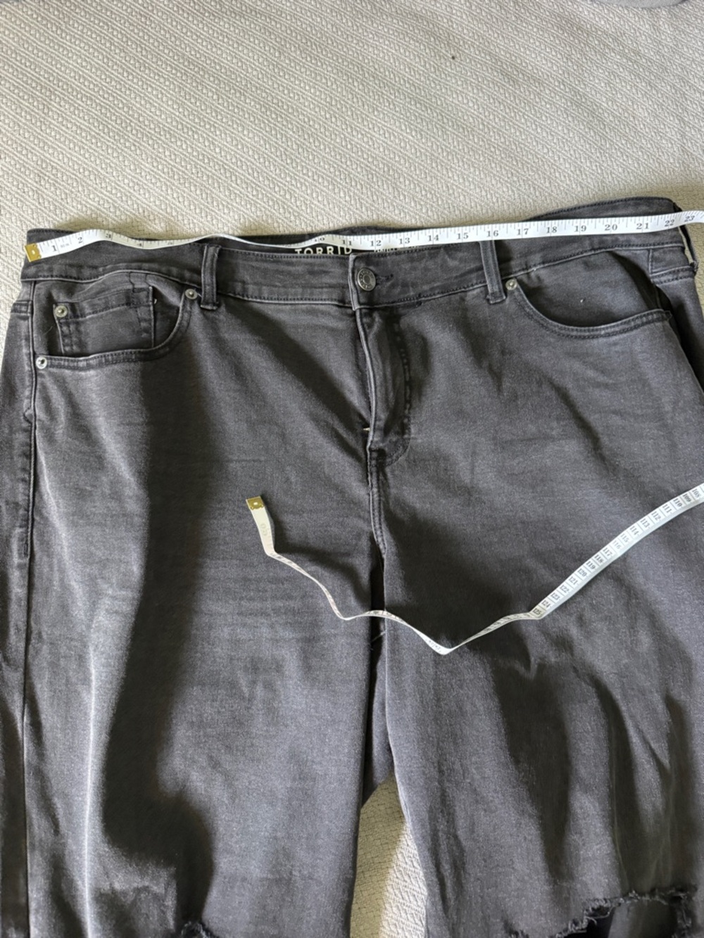 Torrid Perfect Wide Leg Black Sateen Stretch Mid Rise Women's Pants Size 22R - Picture 5 of 11